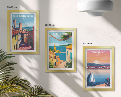 Posterpaket Italienska städer och retro kustlandskap