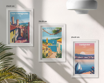 Posterpaket Italienska städer och retro kustlandskap