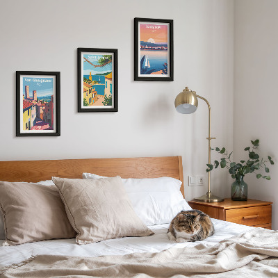 Posterpaket Italienska städer och retro kustlandskap