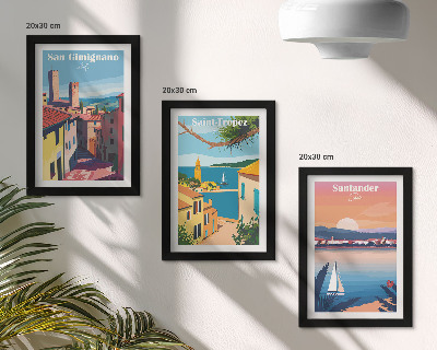 Posterpaket Italienska städer och retro kustlandskap