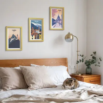 Posterpaket berg och färgglada illustrationer i retrostil