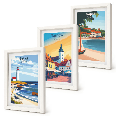 Posterpaket Utsikt över polska städer Ustka Tarnów Sopot
