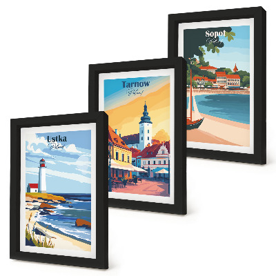 Posterpaket Utsikt över polska städer Ustka Tarnów Sopot