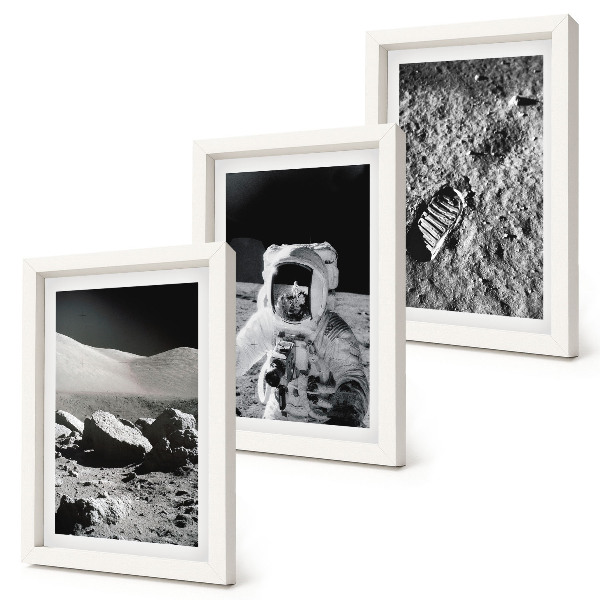 Posterpaket Månfoton med astronaut och fotavtryck