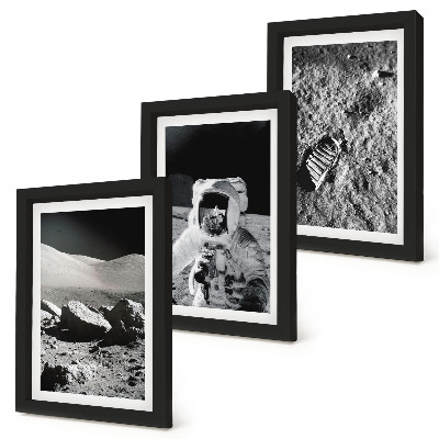 Posterpaket Månfoton med astronaut och fotavtryck