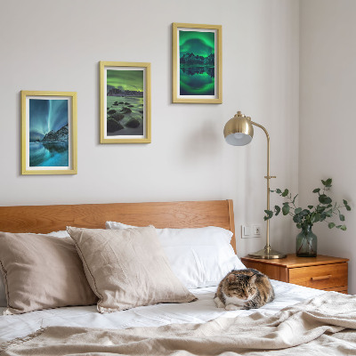 Posterpaket Vinterlandskap med norrsken och berg