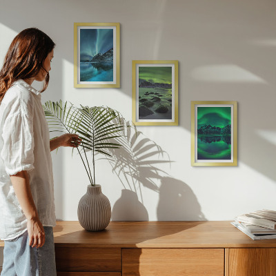 Posterpaket Vinterlandskap med norrsken och berg
