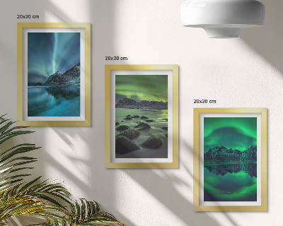 Posterpaket Vinterlandskap med norrsken och berg