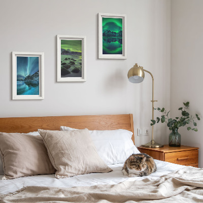 Posterpaket Vinterlandskap med norrsken och berg