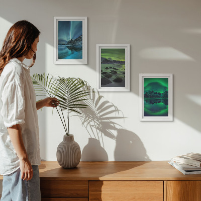 Posterpaket Vinterlandskap med norrsken och berg