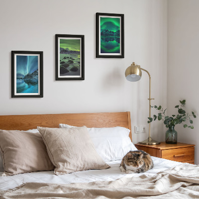 Posterpaket Vinterlandskap med norrsken och berg