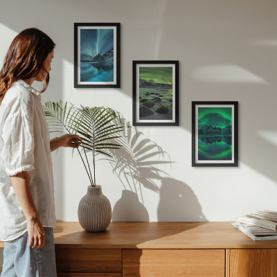 Posterpaket Vinterlandskap med norrsken och berg