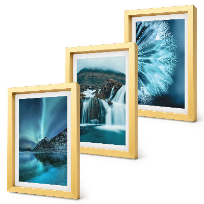 Posterpaket Vinterlandskap med vattenfall och norrsken