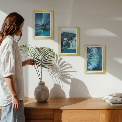 Posterpaket Vinterlandskap med vattenfall och norrsken