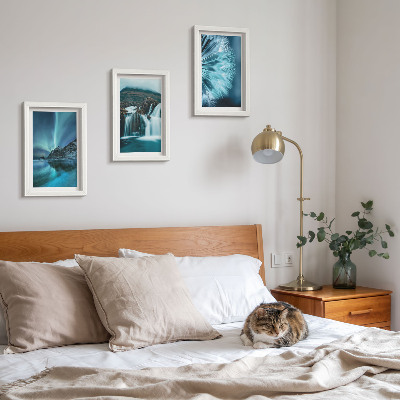 Posterpaket Vinterlandskap med vattenfall och norrsken
