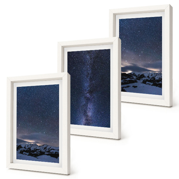 Posterpaket Natthimmel med stjärnor och ett bergslandskap