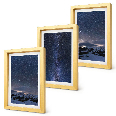 Posterpaket Natthimmel med stjärnor och ett bergslandskap