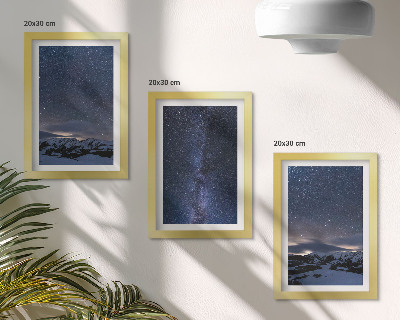 Posterpaket Natthimmel med stjärnor och ett bergslandskap