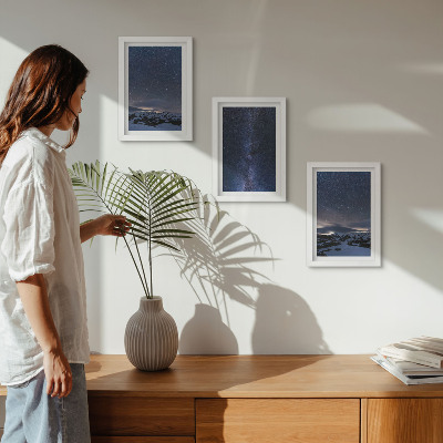 Posterpaket Natthimmel med stjärnor och ett bergslandskap