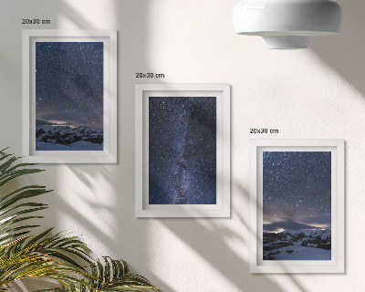 Posterpaket Natthimmel med stjärnor och ett bergslandskap