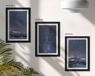 Posterpaket Natthimmel med stjärnor och ett bergslandskap