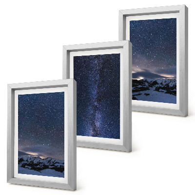 Posterpaket Natthimmel med stjärnor och ett bergslandskap