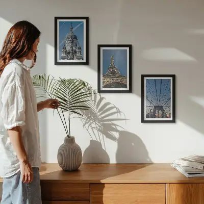 Posterpaket med motiv av kända byggnader från städer världen över