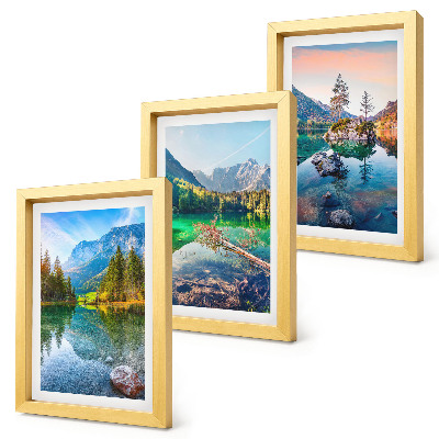 Posterpaket Bergsjöar med vatten och omgivande naturlandskap