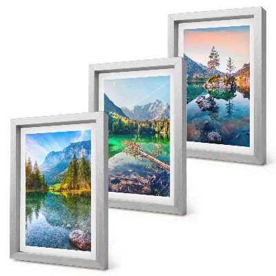 Posterpaket Bergsjöar med vatten och omgivande naturlandskap