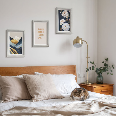 Posterpaket Abstrakta bergblommor och inspirerande bokstäver