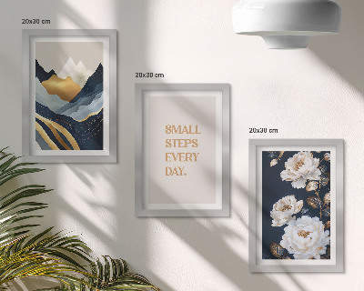 Posterpaket Abstrakta bergblommor och inspirerande bokstäver