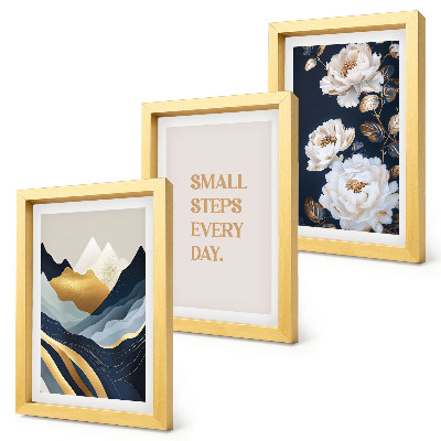 Posterpaket Abstrakta bergblommor och inspirerande bokstäver