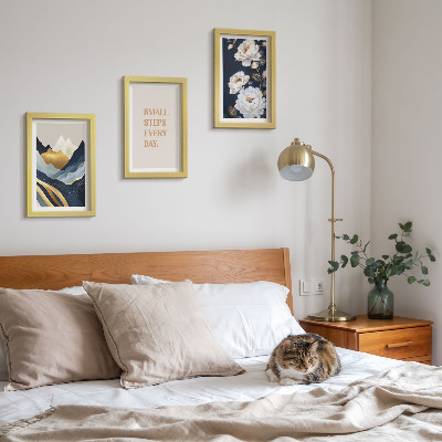 Posterpaket Abstrakta bergblommor och inspirerande bokstäver