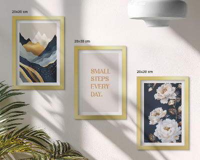 Posterpaket Abstrakta bergblommor och inspirerande bokstäver