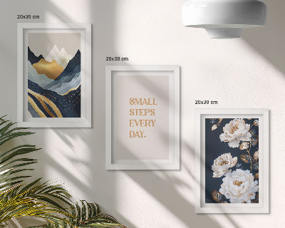 Posterpaket Abstrakta bergblommor och inspirerande bokstäver