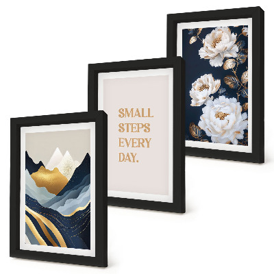 Posterpaket Abstrakta bergblommor och inspirerande bokstäver