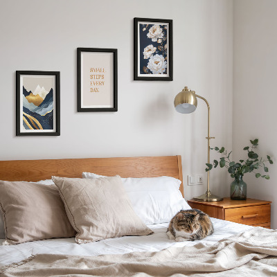 Posterpaket Abstrakta bergblommor och inspirerande bokstäver