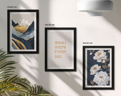 Posterpaket Abstrakta bergblommor och inspirerande bokstäver