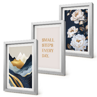 Posterpaket Abstrakta bergblommor och inspirerande bokstäver