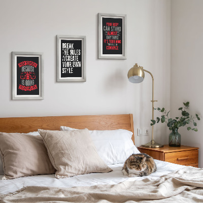 Tavelvägg med 3 tavlor Motivation för utbildning och självutvecklingsslagord