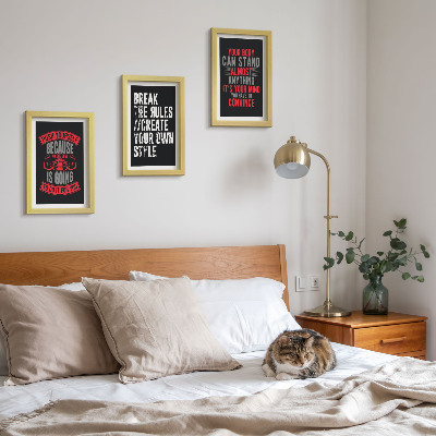 Tavelvägg med 3 tavlor Motivation för utbildning och självutvecklingsslagord