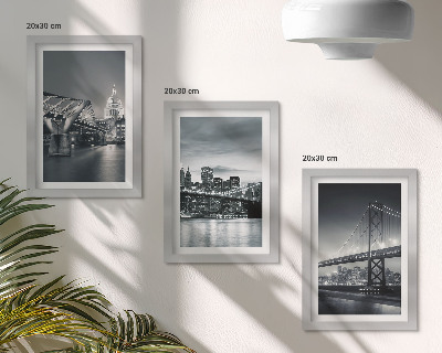 Posterpaket Broar och stadsarkitektur i grå nyanser