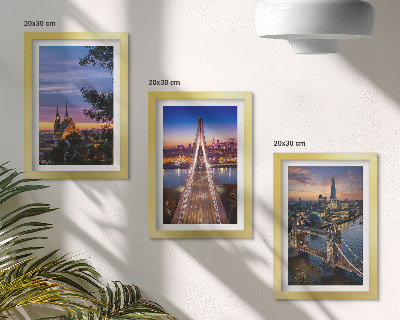 Posterpaket Stadsutsikt med broar och solnedgångar