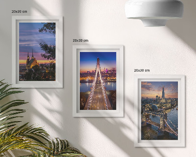 Posterpaket Stadsutsikt med broar och solnedgångar