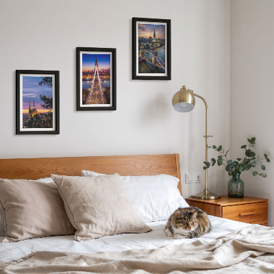 Posterpaket Stadsutsikt med broar och solnedgångar