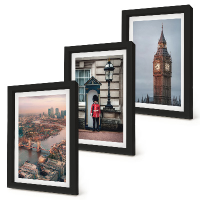 Posterpaket Utsikt över London med bron och Big Ben-vakten
