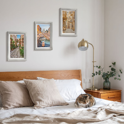 Posterpaket Charmiga gator och fontäner i pittoresk arkitektur