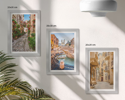 Posterpaket Charmiga gator och fontäner i pittoresk arkitektur