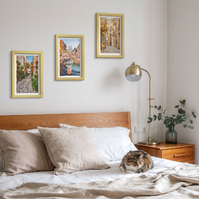 Posterpaket Charmiga gator och fontäner i pittoresk arkitektur