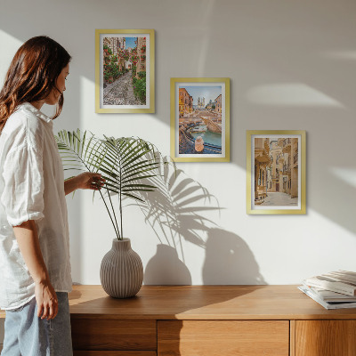 Posterpaket Charmiga gator och fontäner i pittoresk arkitektur